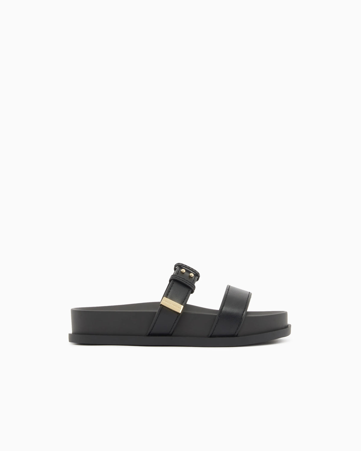Two-strap slippers with buckle