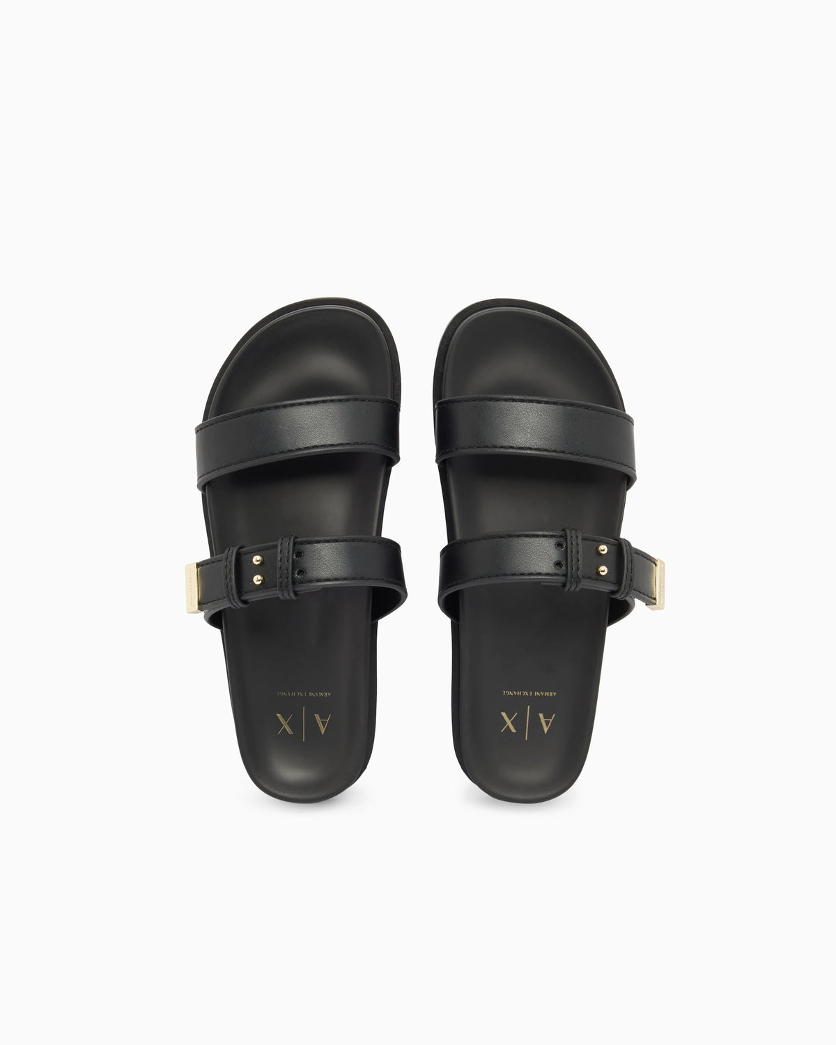 Two-strap slippers with buckle