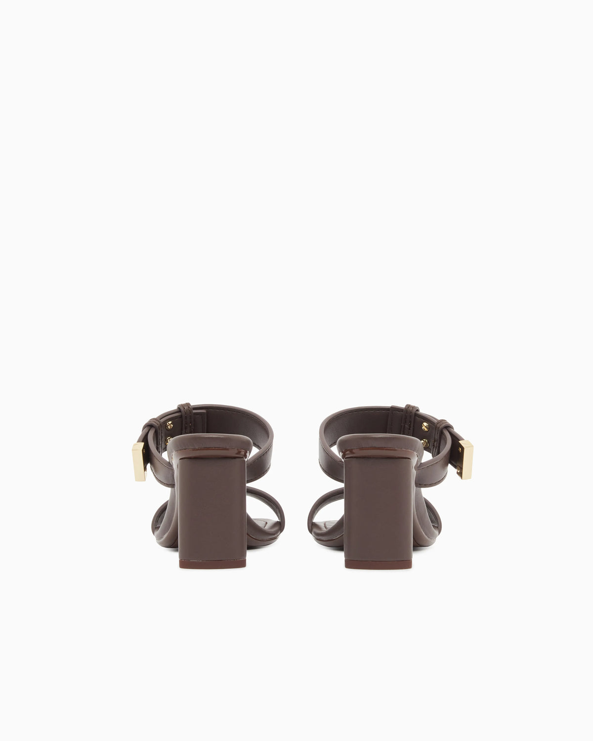 Heeled sandals with two straps