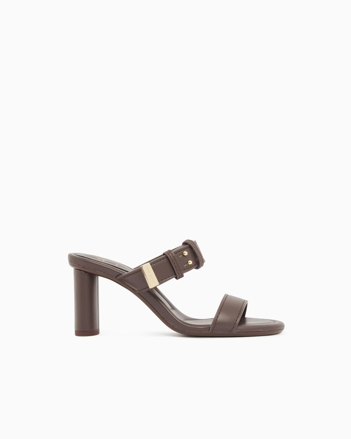 Heeled sandals with two straps