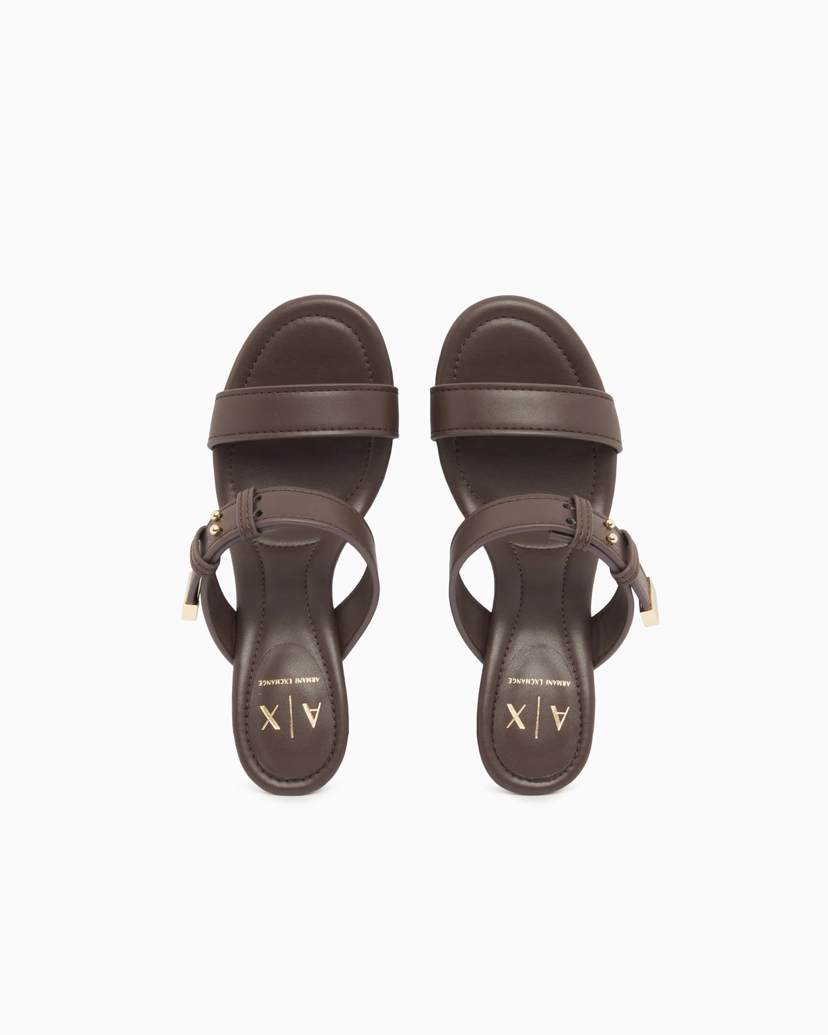Heeled sandals with two straps