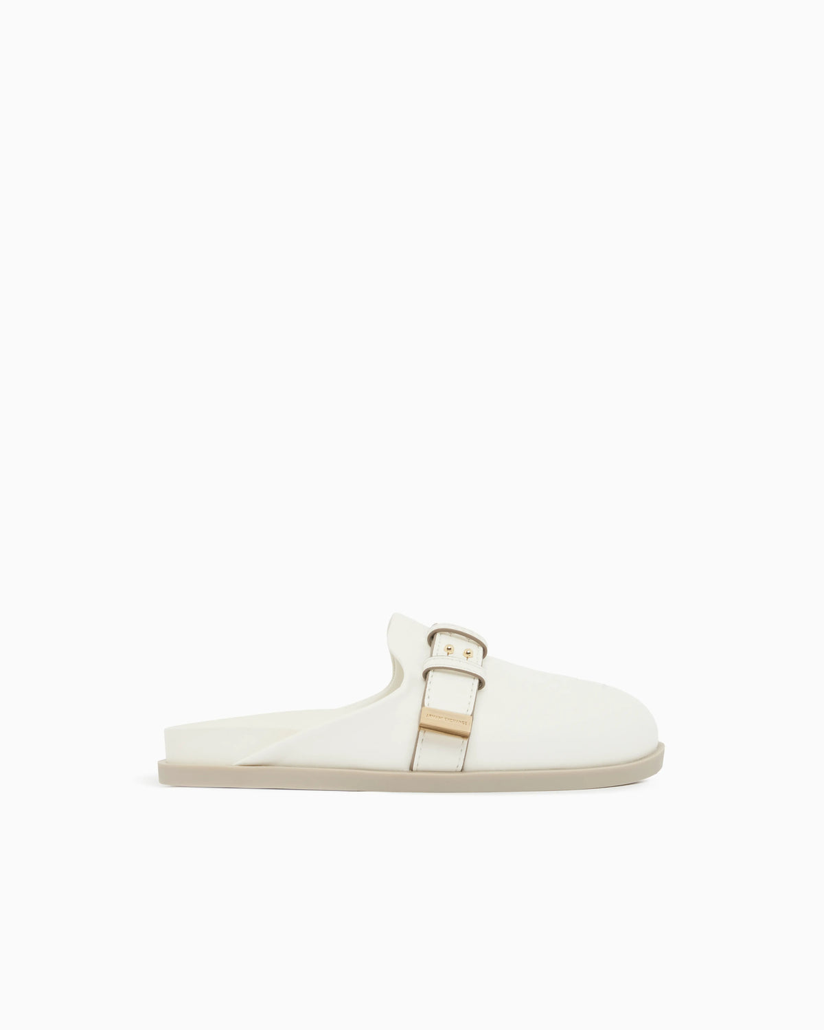 Sabot with buckle and gold detail