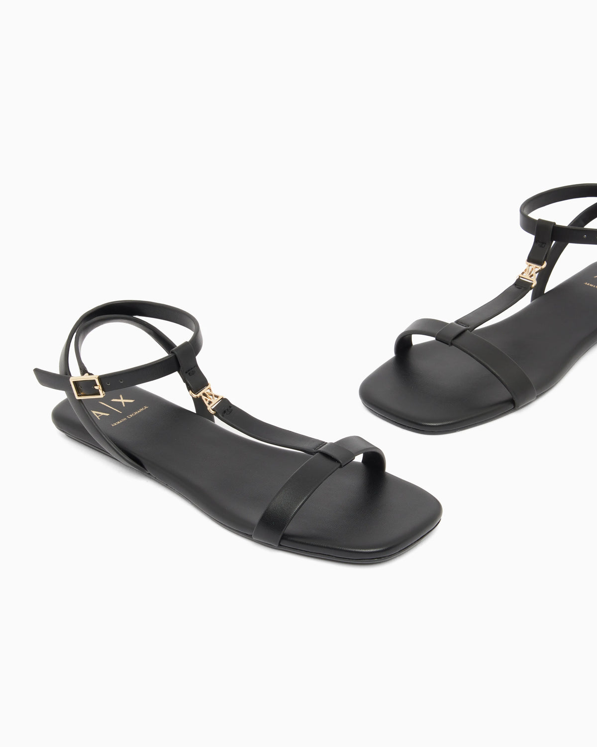 Faux leather sandals