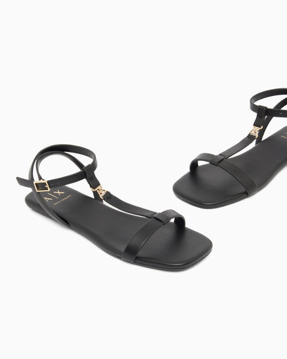Faux leather sandals
