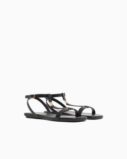Faux leather sandals