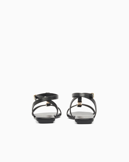 Faux leather sandals