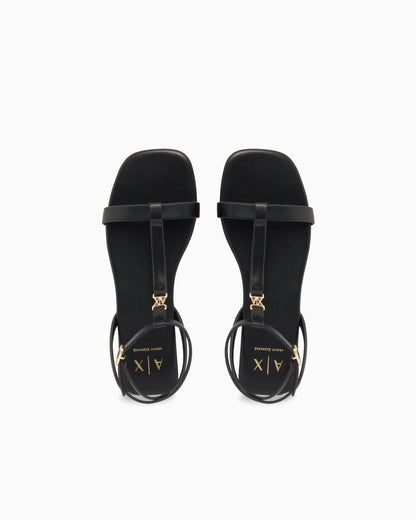Faux leather sandals