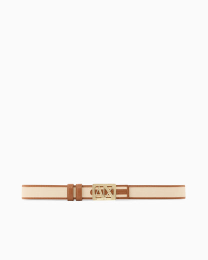 Smooth Leather Belt with Sculptural Buckle