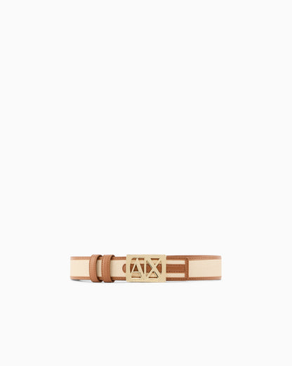 Smooth Leather Belt with Sculptural Buckle