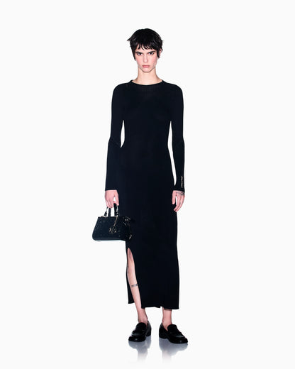 slim fit dress knitted in recycled viscose