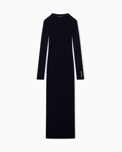 slim fit dress knitted in recycled viscose