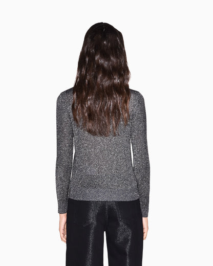 regular fit pullover metallic knitted viscose