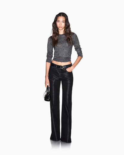 regular fit pullover metallic knitted viscose