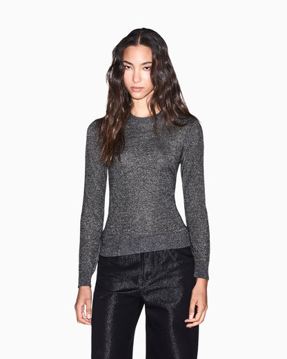 regular fit pullover metallic knitted viscose
