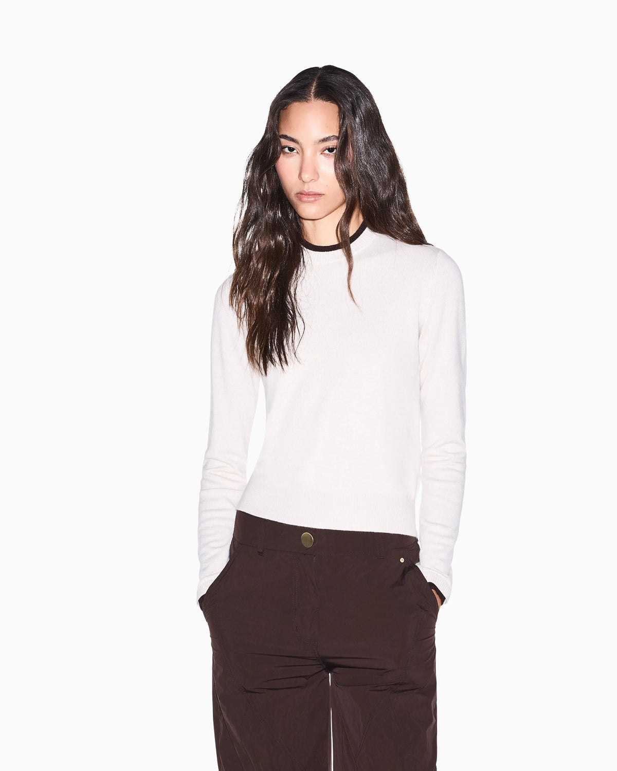 regular fit pullover knitted viscose and cashmere