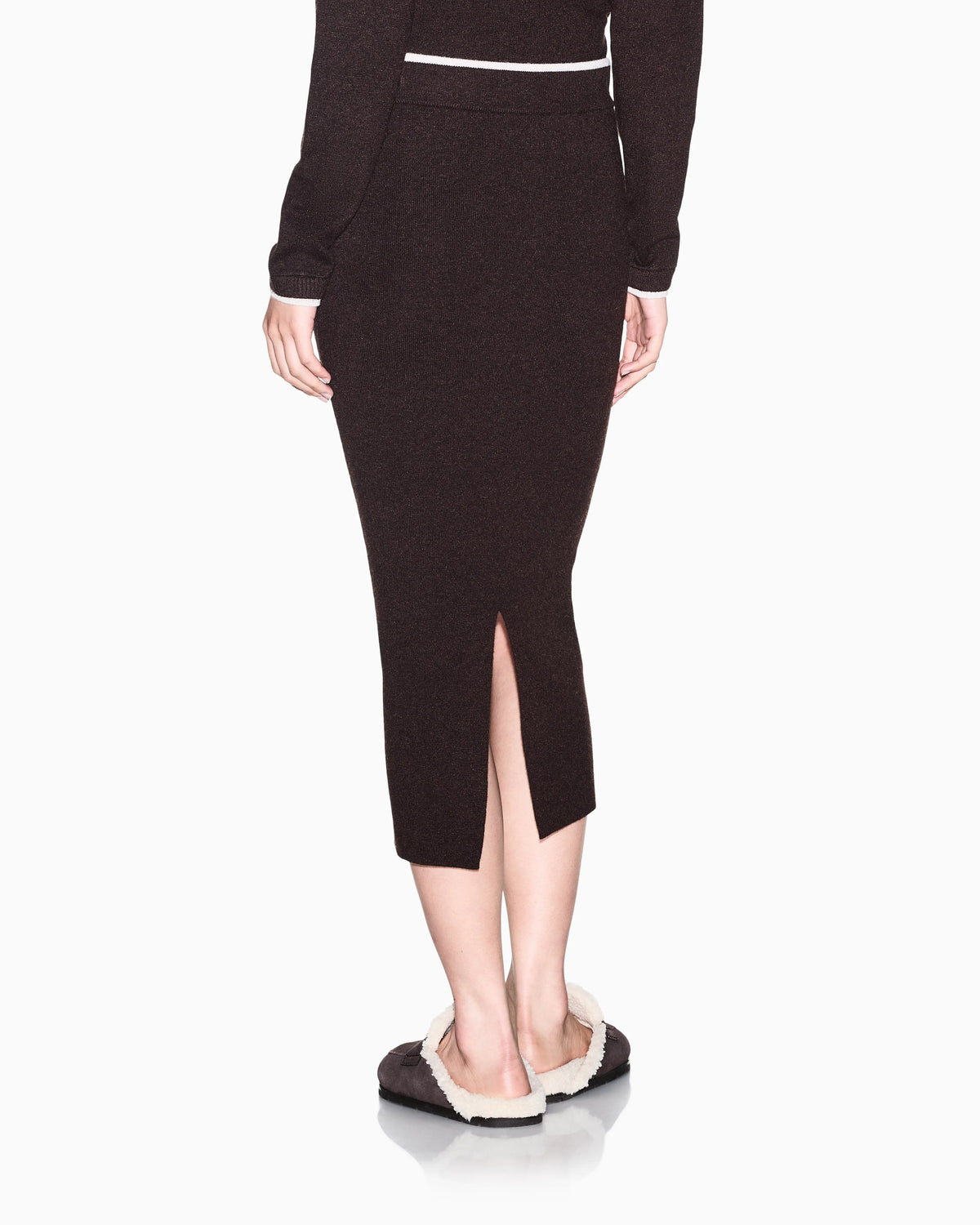 Skirt slim-fit knitted in viscose wool and cashmere