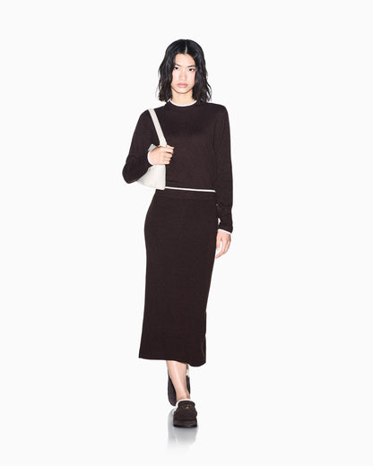 Skirt slim-fit knitted in viscose wool and cashmere