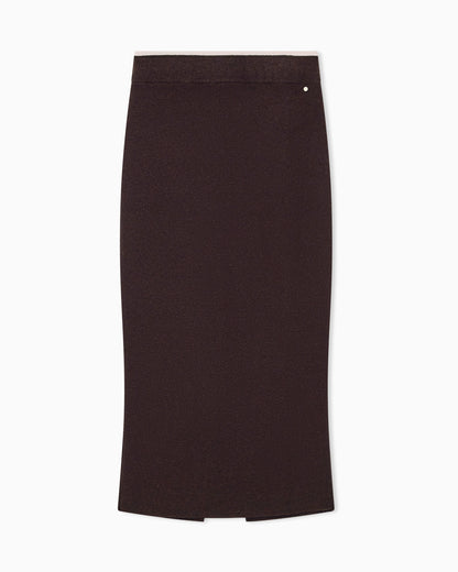 Skirt slim-fit knitted in viscose wool and cashmere