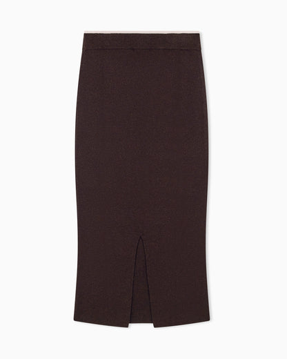 Skirt slim-fit knitted in viscose wool and cashmere