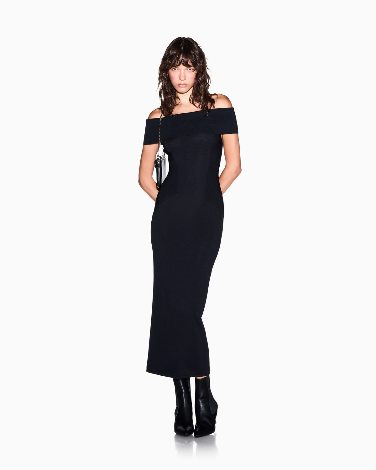 slim fit dress in knitted recycled viscose