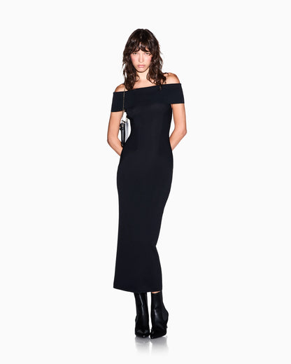 slim fit dress in knitted recycled viscose