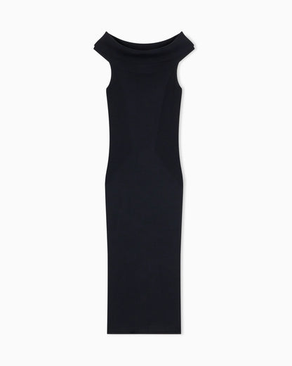 slim fit dress in knitted recycled viscose