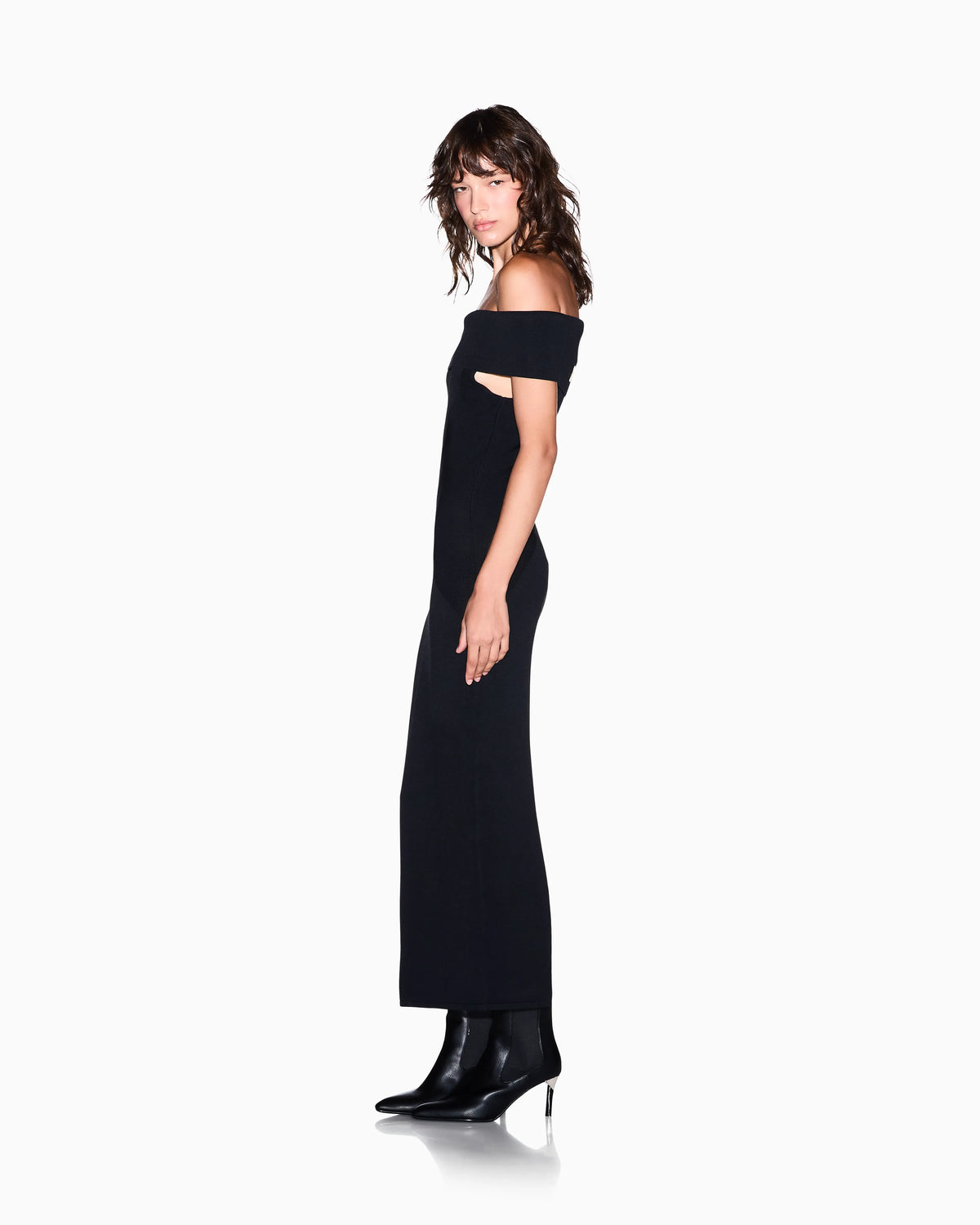 slim fit dress in knitted recycled viscose