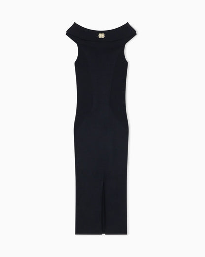 slim fit dress in knitted recycled viscose