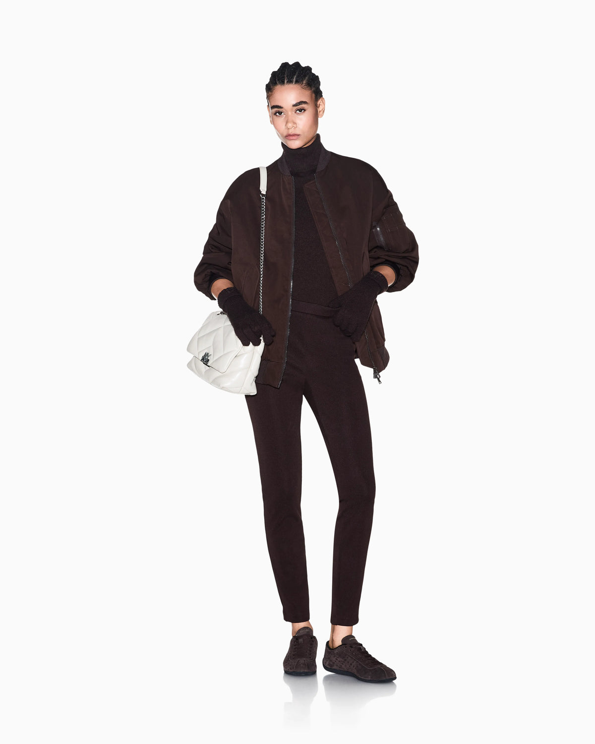 Slim-fit leggings in recycled heavy rib jersey