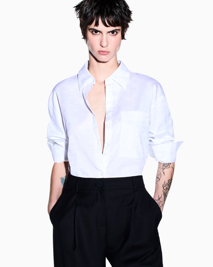 regular fit shirt in cotton jacquard