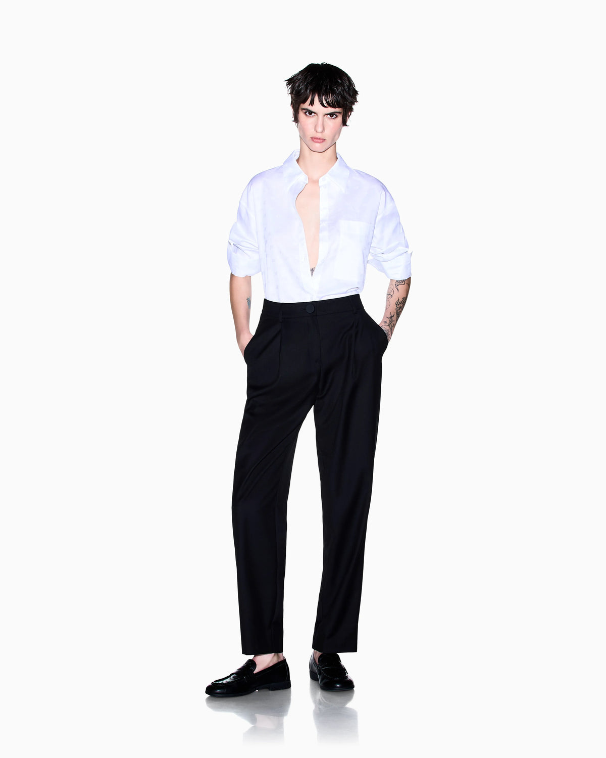 regular fit shirt in cotton jacquard