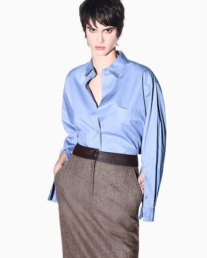 regular fit shirt in organic cotton popeline