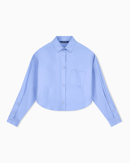 regular fit shirt in organic cotton popeline