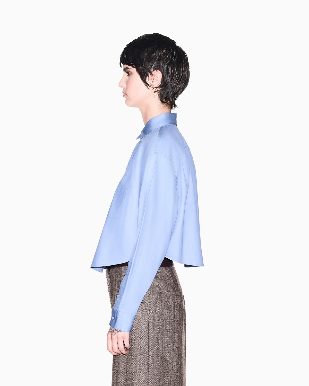 regular fit shirt in organic cotton popeline