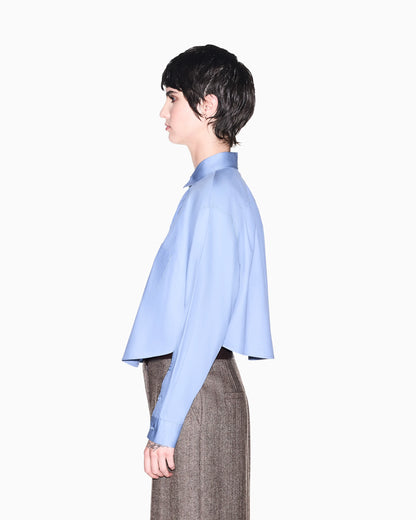 regular fit shirt in organic cotton popeline