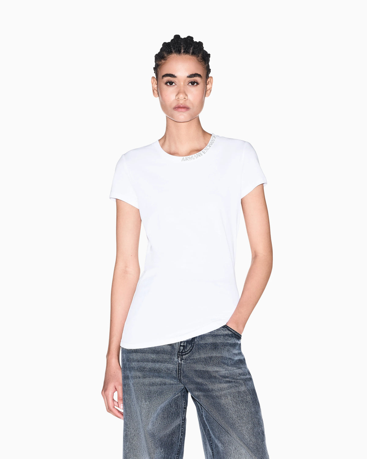 slim fit t-shirt in organic cotton stretch jersey