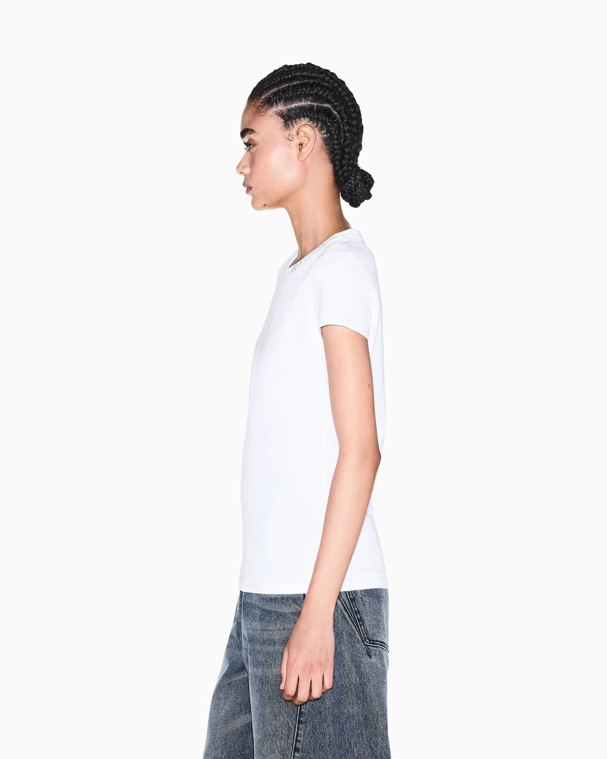 slim fit t-shirt in organic cotton stretch jersey