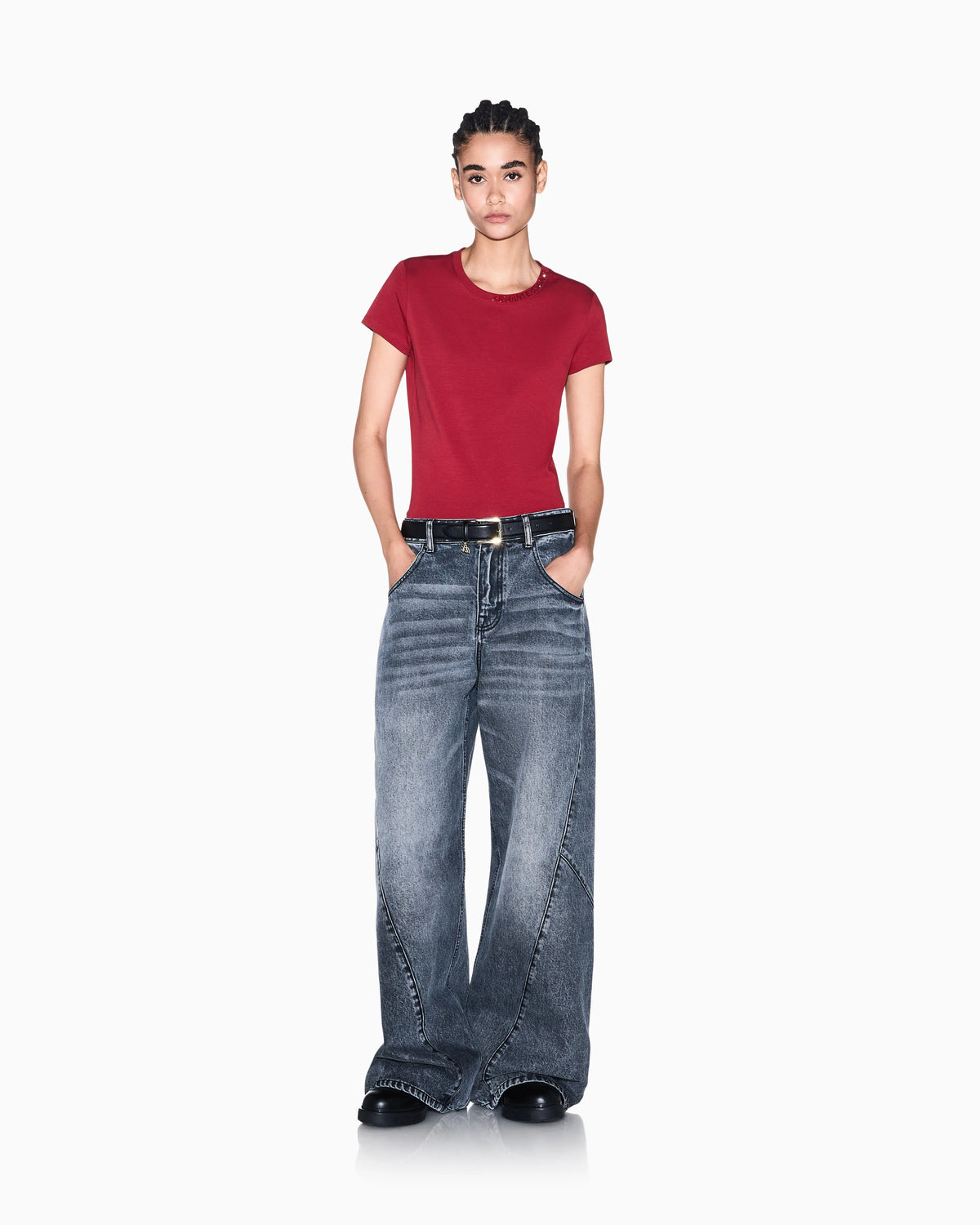 slim fit t-shirt in organic cotton stretch jersey