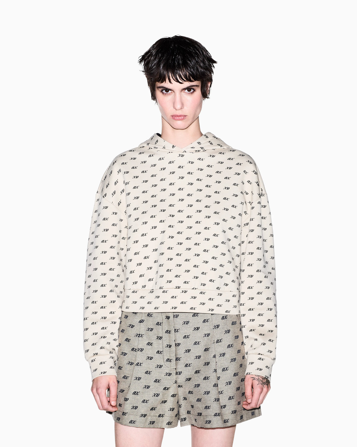 sweatshirt in organic cotton with allover print