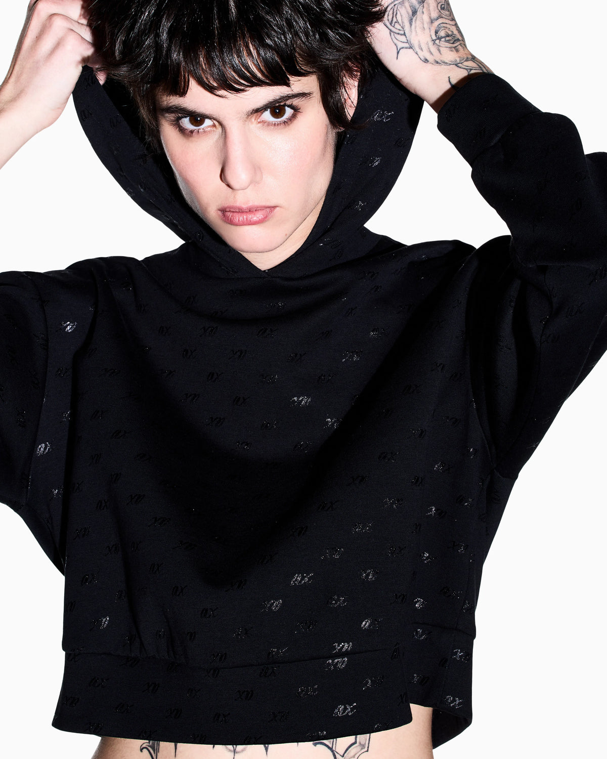 sweatshirt in organic cotton with allover print