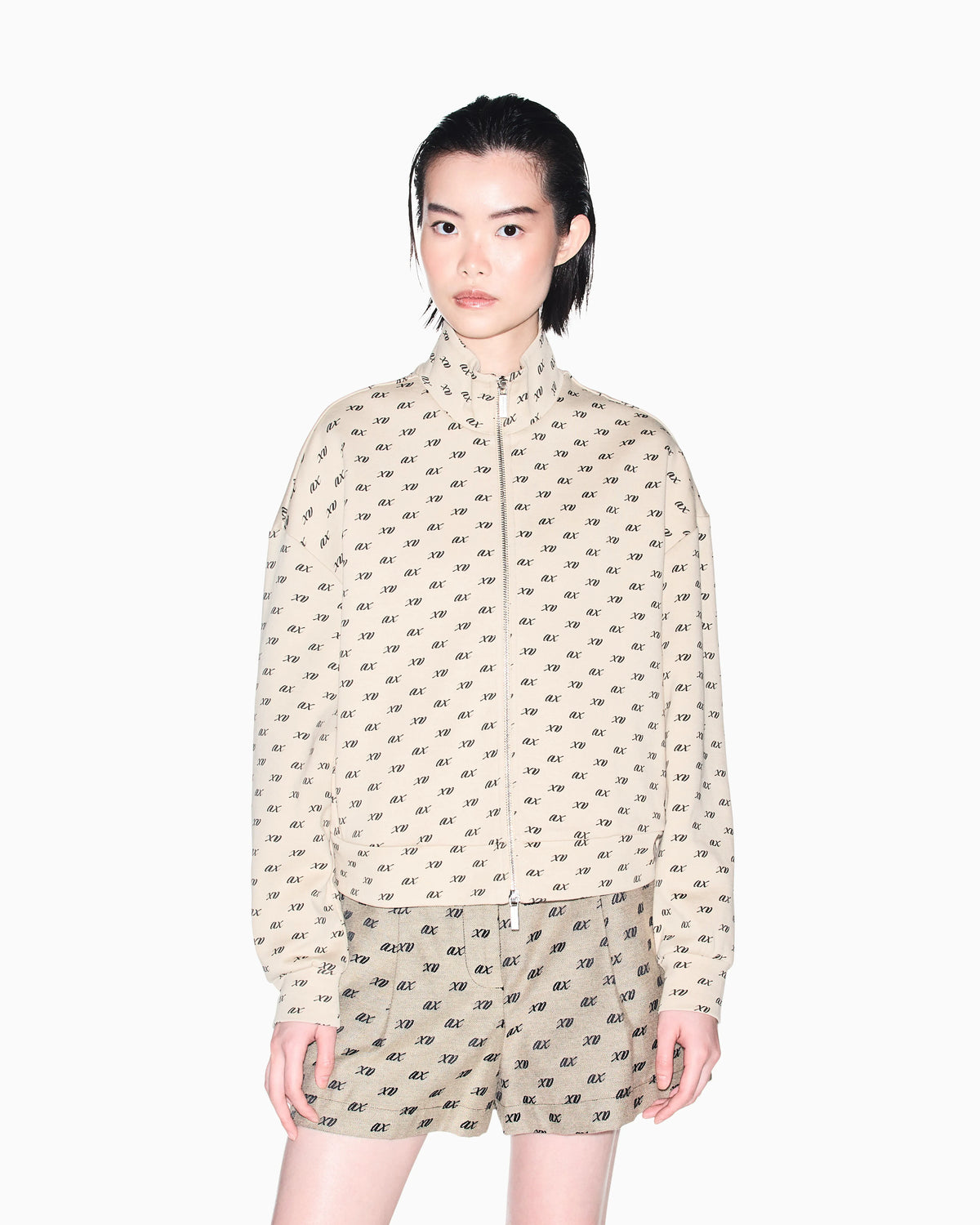 sweatshirt in organic cotton with allover print