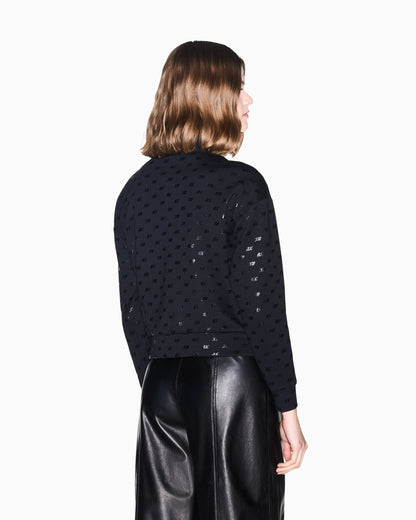 sweatshirt in organic cotton with allover print