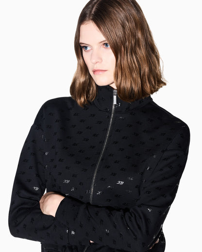 sweatshirt in organic cotton with allover print
