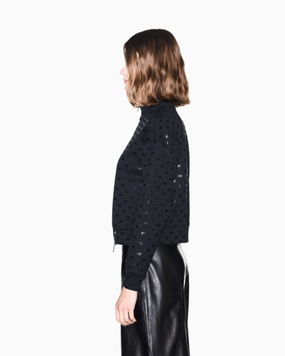 sweatshirt in organic cotton with allover print