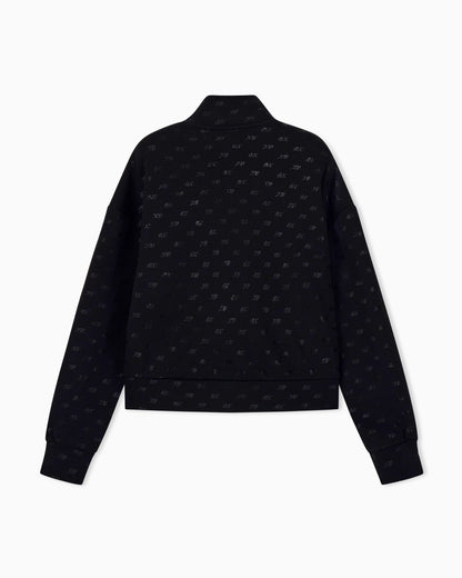 sweatshirt in organic cotton with allover print