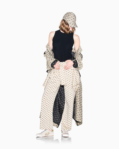 regular fit trousers in organic cotton with allover print