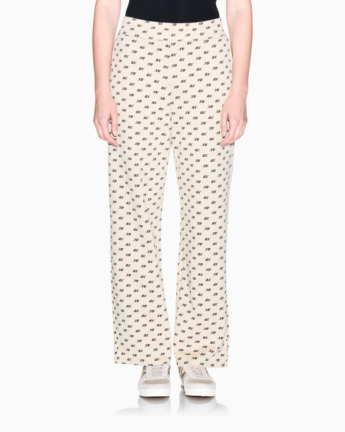 regular fit trousers in organic cotton with allover print