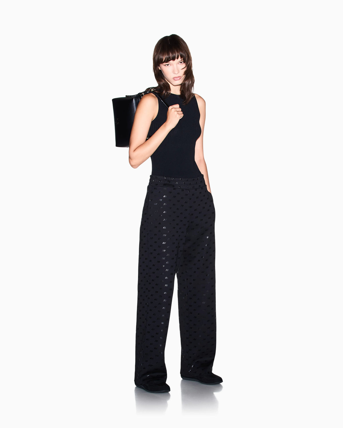 regular fit trousers in organic cotton with allover print