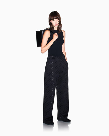 regular fit trousers in organic cotton with allover print