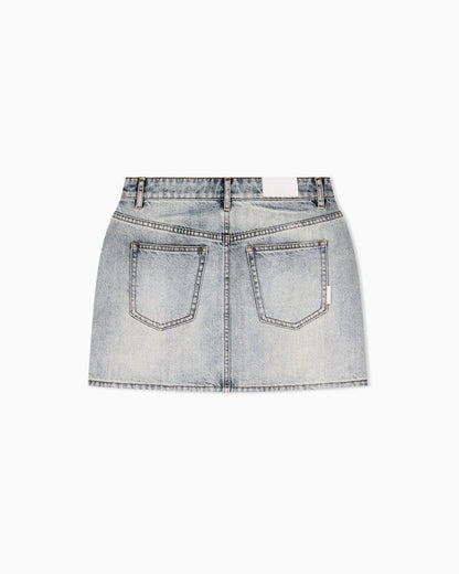 Skirt slim-fit denim in rigid cotton with embellishment